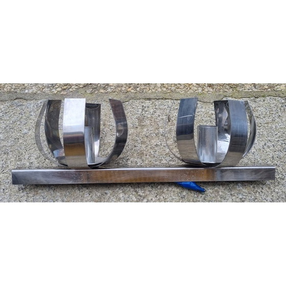 Image 1 of Applique vintage "Fleur de lumière" en aluminium chromé par Jacqueline Trocmé pour Oxar, 1970