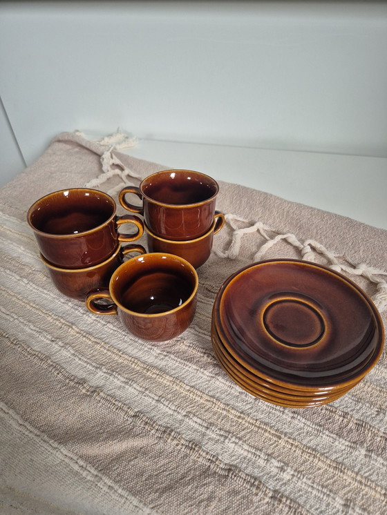 Image 1 of Set Vintage Cp Colditz Porcelain German Coffee Cups - Brown