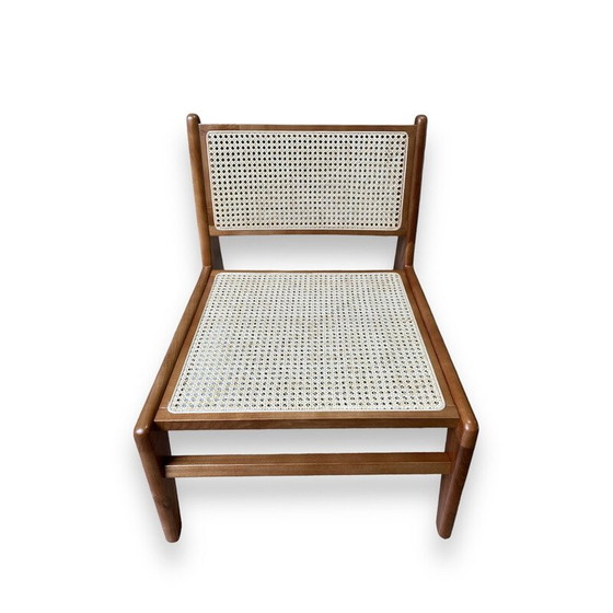 Image 1 of Paire de fauteuils vintage en rotin et teck, 1950