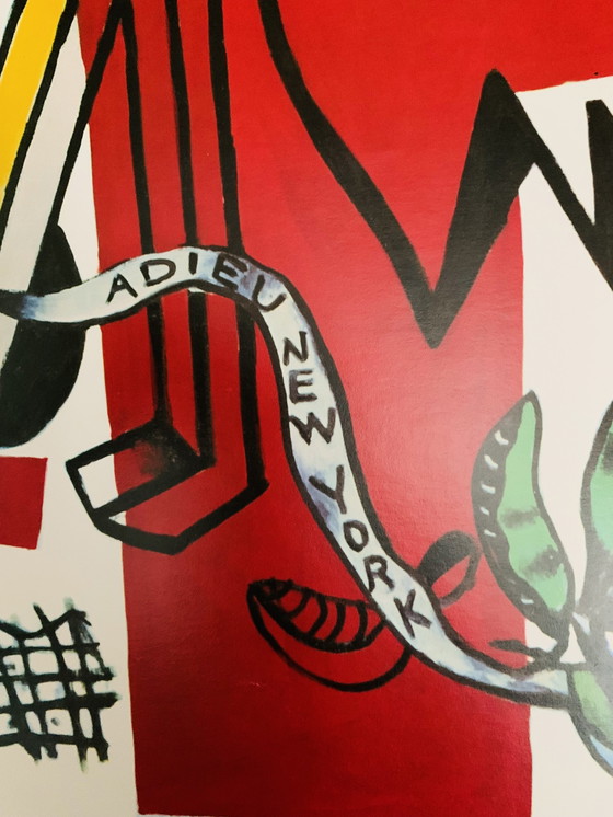 Image 1 of Fernand Leger : "Poster Adieu New York. Signé dans la plaque.