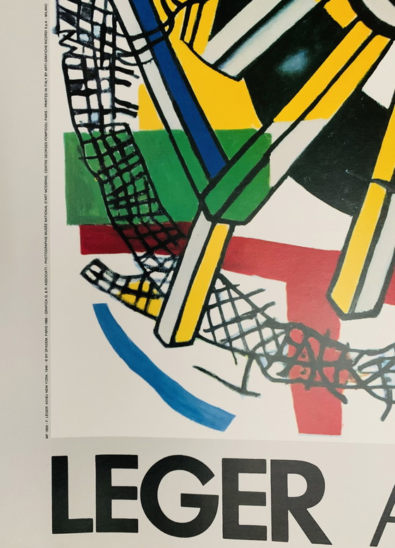 Image 1 of Fernand Leger : "Poster Adieu New York. Signé dans la plaque.