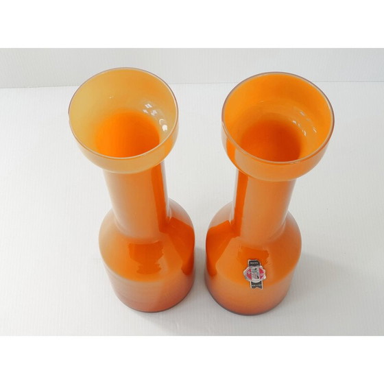 Image 1 of Paire de vases vintage en verre de Murano par AV Mazzega, 1960