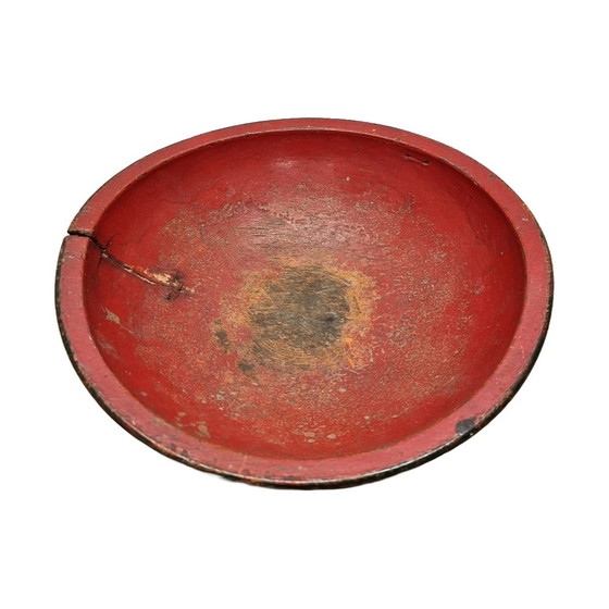 Image 1 of Ancien bol à pâte Urushi en bois japonais Période Meji