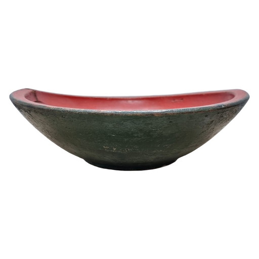 Ancien bol à pâte Urushi en bois japonais Période Meji