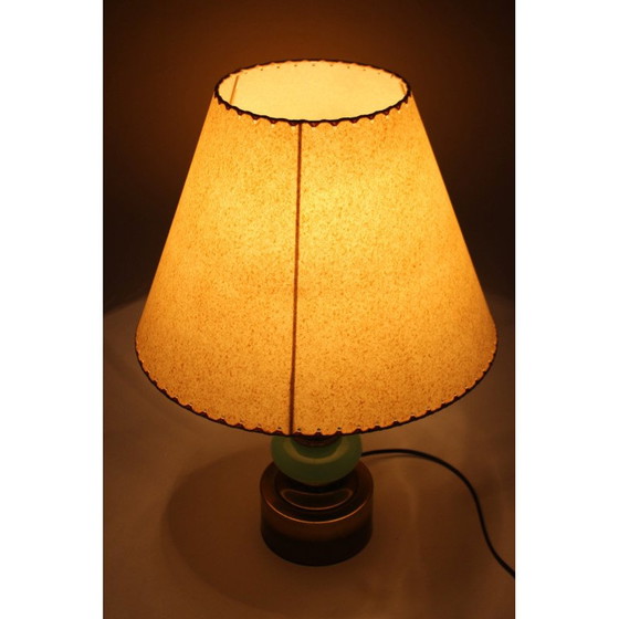 Image 1 of Lampe de table vintage avec abat-jour en papier, Italie 1970