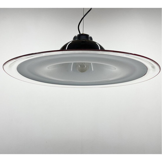 Image 1 of Lampe suspendue italienne en verre de Murano, 1970