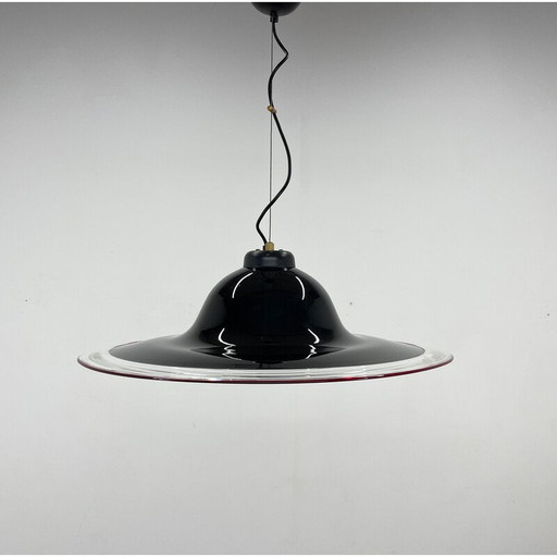 Lampe suspendue italienne en verre de Murano, 1970