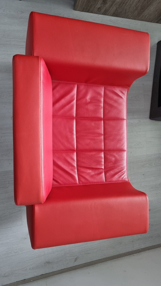 Image 1 of Chaise en cuir rouge Sitland