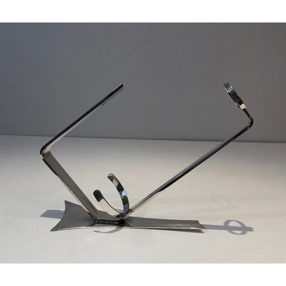 Image 1 of Porte-bouteille vintage art déco en métal argenté, France 1930