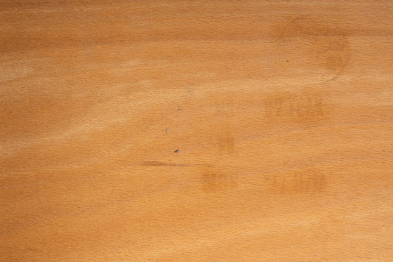 Image 1 of Chaises de salle à manger vintage en teck et tissu bleu, 1960S, ensemble de 4