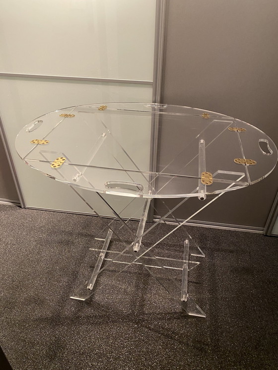 Image 1 of Table d'appoint en verre acrylique au design vintage