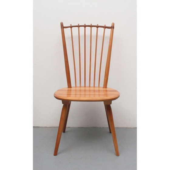Image 1 of Chaise vintage en cerisier massif par Albert Haberer pour Fleiner, Allemagne 1950