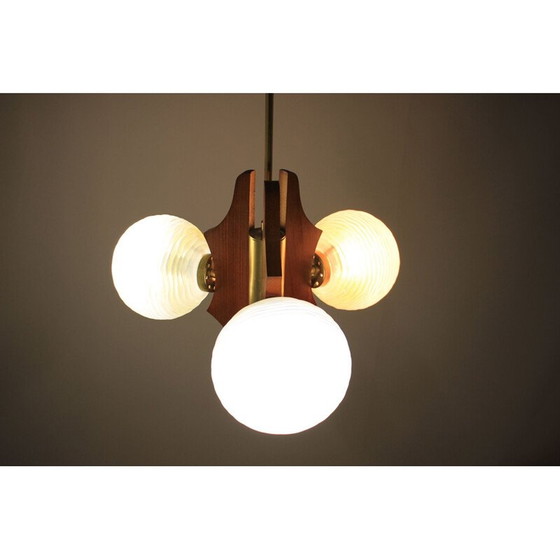 Image 1 of Lampe suspendue en verre vintage