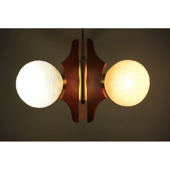 Image 1 of Lampe suspendue en verre vintage