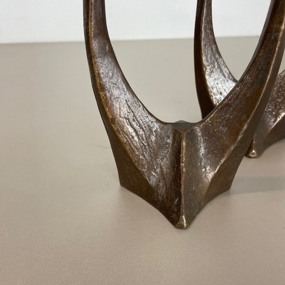Image 1 of Paire de chandeliers vintage en bronze de Michael Harjes, Allemagne années 1960