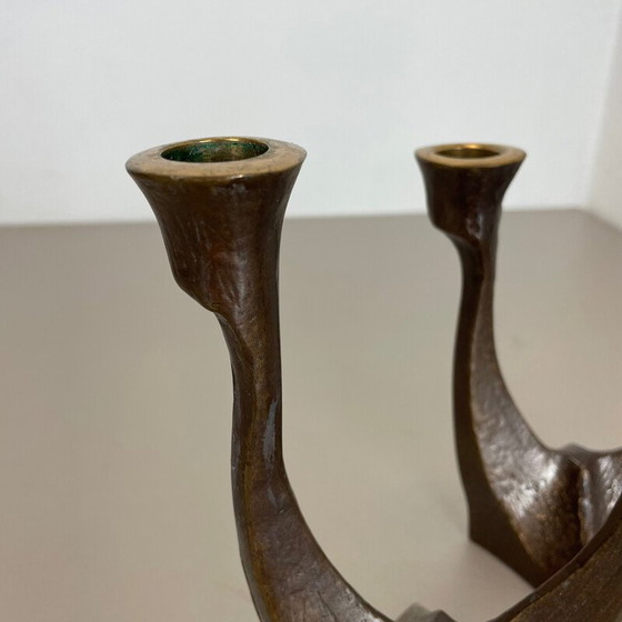 Image 1 of Paire de chandeliers vintage en bronze de Michael Harjes, Allemagne années 1960