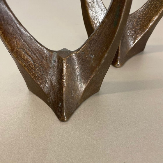 Image 1 of Paire de chandeliers vintage en bronze de Michael Harjes, Allemagne années 1960