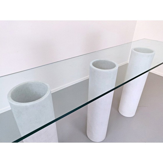 Image 1 of Console vintage avec plateau en verre, Italie