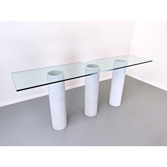 Image 1 of Console vintage avec plateau en verre, Italie