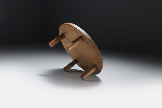Image 1 of Superbe table basse vintage T02M en bois d'orme par Pierre Chapo - France