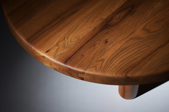 Image 1 of Superbe table basse vintage T02M en bois d'orme par Pierre Chapo - France