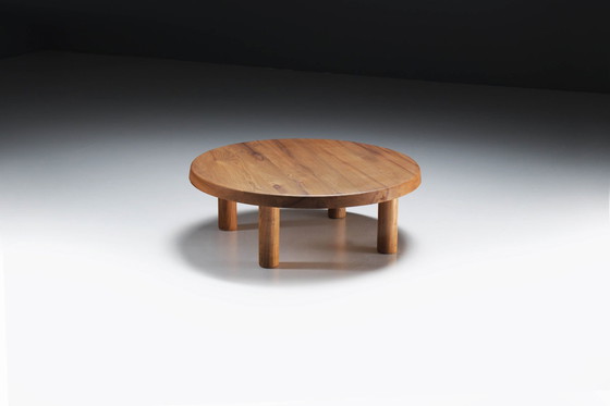 Image 1 of Superbe table basse vintage T02M en bois d'orme par Pierre Chapo - France
