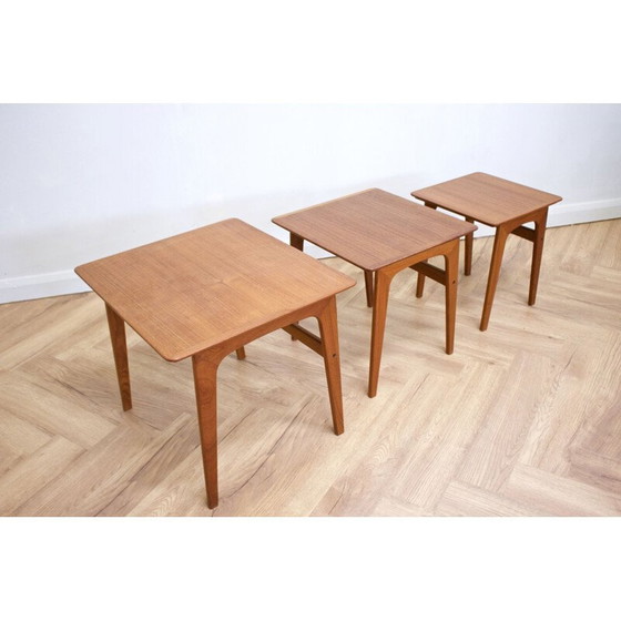 Image 1 of Tables gigognes en teck du Mid Century par Verner Pedersen pour Vejen Bordfabrik, 1960s