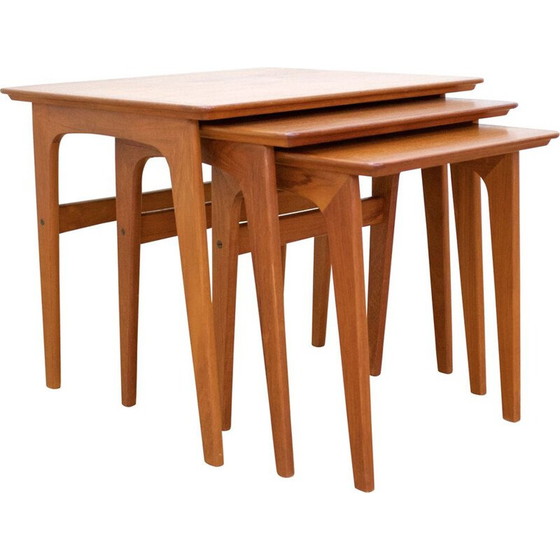 Image 1 of Tables gigognes en teck du Mid Century par Verner Pedersen pour Vejen Bordfabrik, 1960s