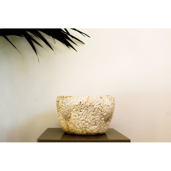 Image 1 of Vase vintage en pierre poreuse blanche, Italie 1900