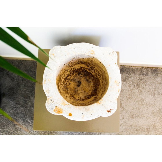 Image 1 of Vase vintage en pierre poreuse blanche, Italie 1900