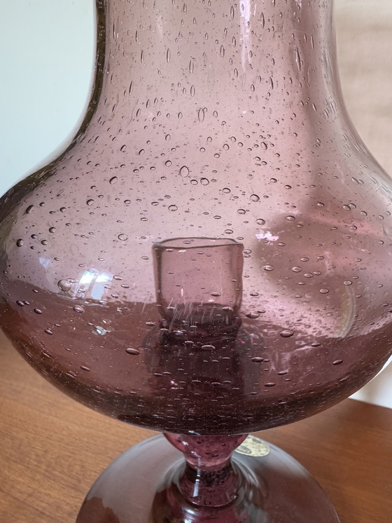 Image 1 of Grand Photophore Verre Bullé Années 60