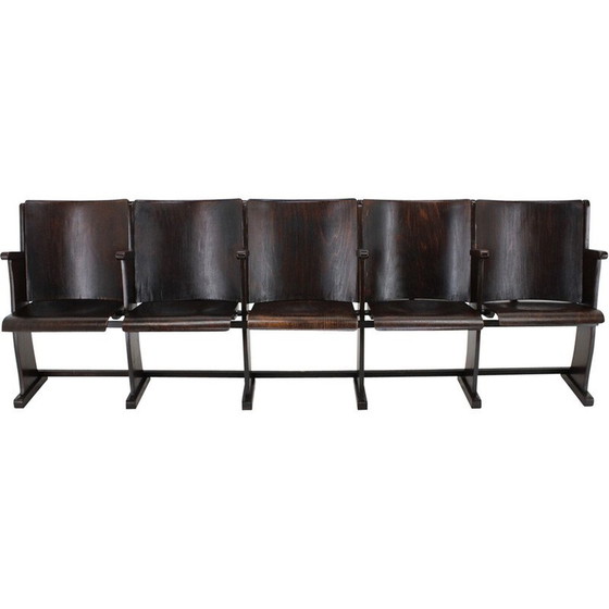 Image 1 of Banc de cinéma vintage à 5 places pour Ton, Tchécoslovaquie années 1960