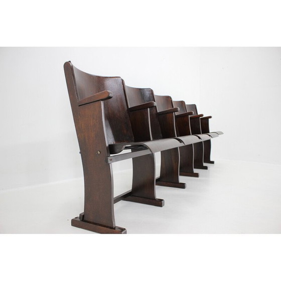 Image 1 of Banc de cinéma vintage à 5 places pour Ton, Tchécoslovaquie années 1960