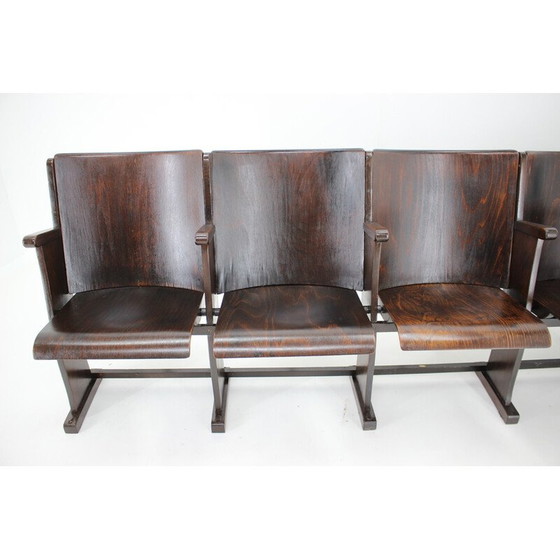 Image 1 of Banc de cinéma vintage à 5 places pour Ton, Tchécoslovaquie années 1960