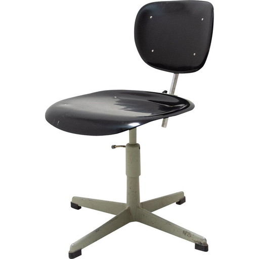 Fauteuil de bureau pivotant industriel vintage par Kovona, 1950s