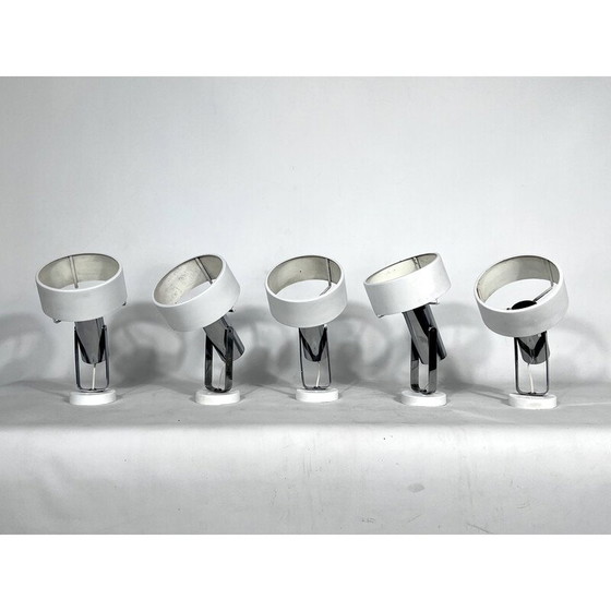 Image 1 of Ensemble de 5 lampes murales orientables vintage par Stilnovo Milano, Italie années 1950