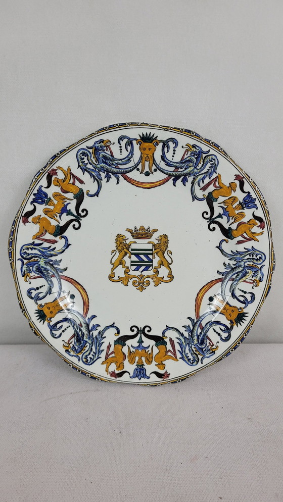 Image 1 of Assiette En Faïence De Gien Xixème