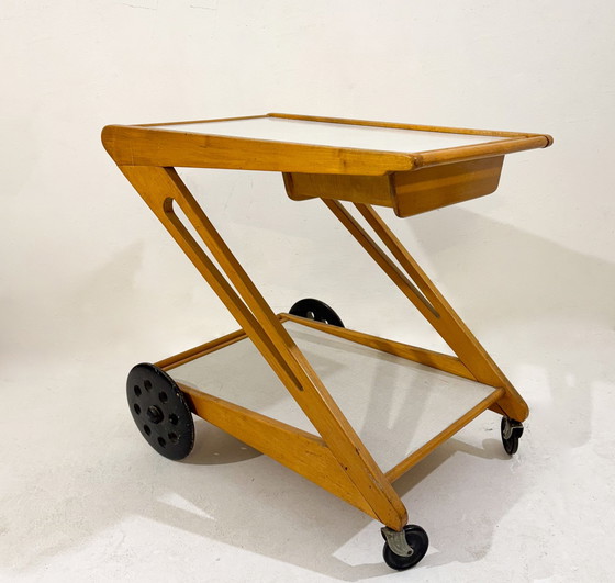 Image 1 of Chariot de bar "Mobilo Pe03" par Cees Braakman pour Pastoe, 1950S