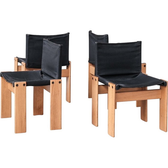 Image 1 of Ensemble de 4 chaises vintage "Monk" par Afra et Tobia Scarpa pour Molenti, Italie 1970