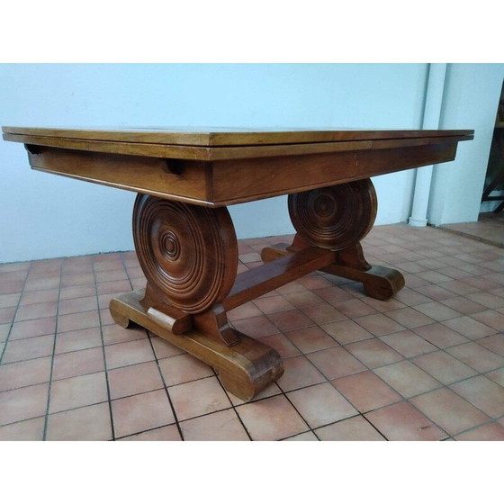 Image 1 of Table vintage en bois de chêne massif, 1940