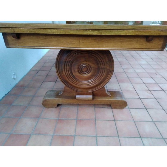Image 1 of Table vintage en bois de chêne massif, 1940