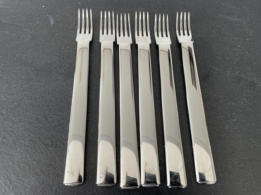 6x Alessi Forks Rundes Modell