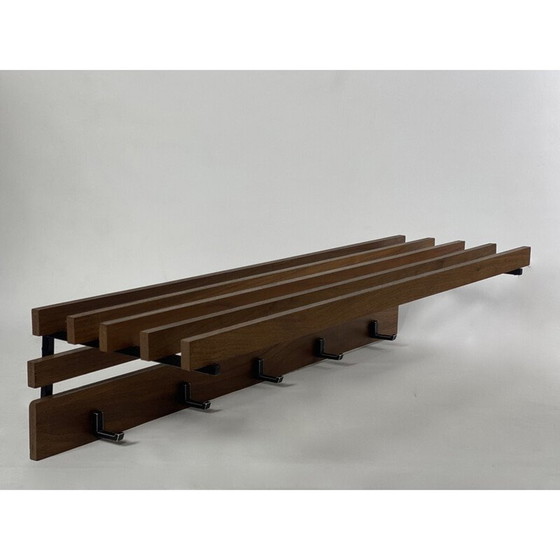 Image 1 of Porte-manteau vintage en teck et aluminium, 1960