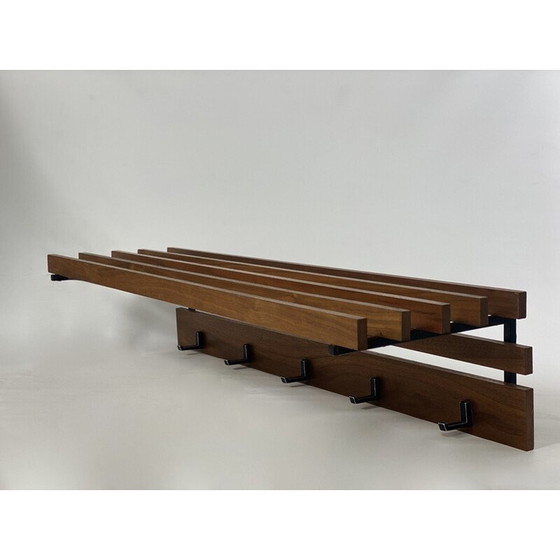 Image 1 of Porte-manteau vintage en teck et aluminium, 1960