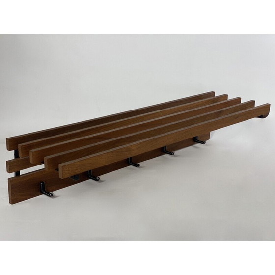 Image 1 of Porte-manteau vintage en teck et aluminium, 1960