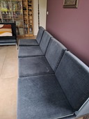 2X Canapé design modulaire 70's velours bleu
