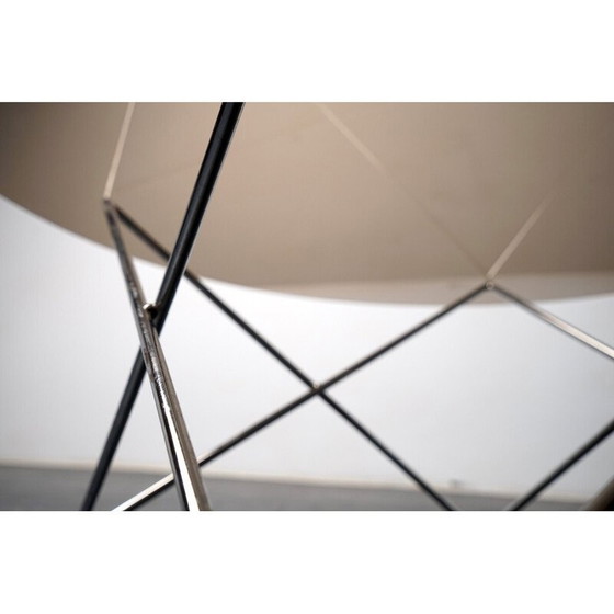 Image 1 of Table basse vintage en verre fumé et métal, Allemagne 1970