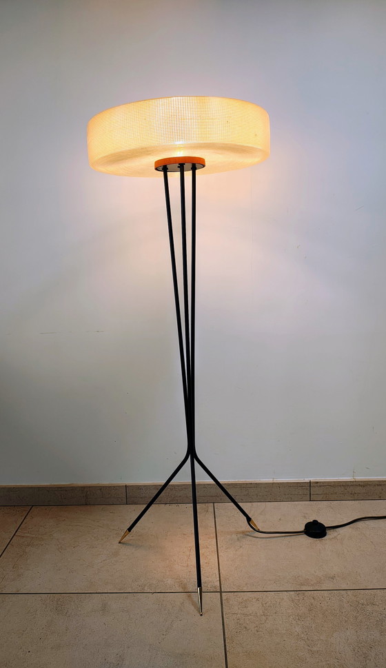 Image 1 of Lampadaire Midcentury avec capot Rotaflex