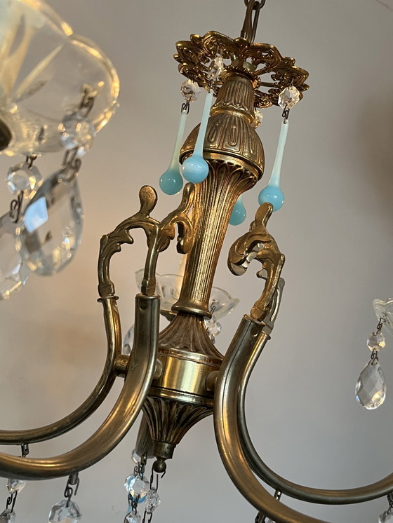 Image 1 of Lustre Vintage 5 Bras Opalin Eject Blue Teardrop Pearls