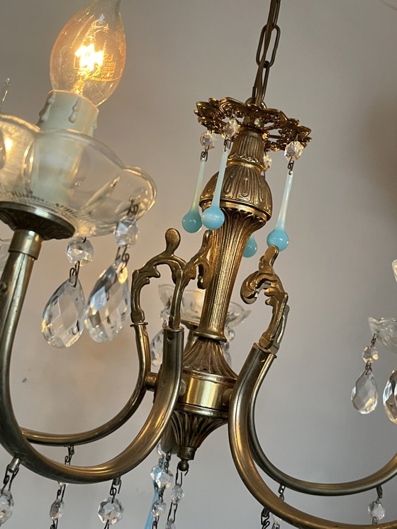 Image 1 of Lustre Vintage 5 Bras Opalin Eject Blue Teardrop Pearls